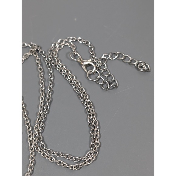 Purple Rhinestone Large Oval Pendant Long Chain Necklace Chic 38 in - Picture 6 of 9